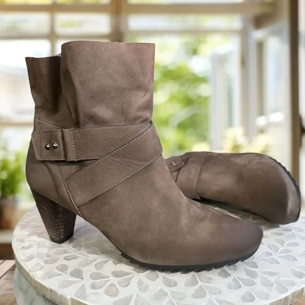 Paul Green $389 Leather Nubuck l Naomi Boot Bootie Womens Size 6.5 UK 9 US